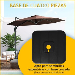 Base para Chapéu de Sol de 4 Peças Recarregável com Água 90kg Areia 13