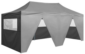 vidaXL Tenda dobrável profissional festas 4 paredes 3x6m aço antracite