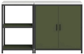 Conjunto de Armazenamento de Cozinha 2 pcs Verde Oliva
