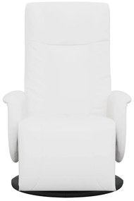 Cadeira reclinável com apoio de pés couro artificial branco