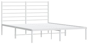 Estrutura de cama com cabeceira 150x200 cm metal branco