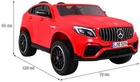 Carro elétrico para Crianças 24V 4x4 2 Lugares Mercedes GLC 63S Rodas de EVA, Assento de couro Vermelho