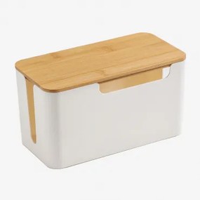 Organizador De Cabos Em Polipropileno E Madeira De Bambu Rolayn ↔︎ 23,5 Cm - Sklum
