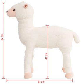 Brinquedo de montar alpaca peluche branco XXL