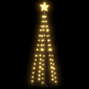 Árvore de Natal em cone c/ 84 luzes LED 50x150 cm branco quente