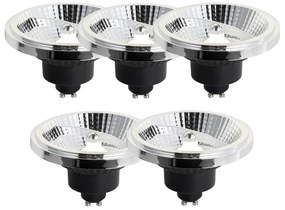 Conjunto de 5 Lâmpadas LED GU10 Reguláveis 111mm 10.5W 770 lm 4000K