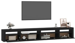 Móvel de TV com luzes LED 270x35x40 cm preto