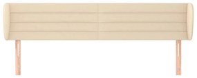 Cabeceira de cama c/ abas tecido 163x23x78/88 cm creme