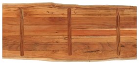 Tampo de mesa retangular borda viva 140x60x2,5 cm acácia maciça
