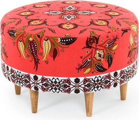 Tuffet Como – Vermelho, Verde, Amarelo, Branco, Castanho – 65x40x65 cm
