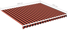 Tecido de substituição para toldo 4x3,5 m laranja e castanho