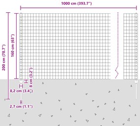 Cerca Euro com 5 Postes U Verde 1,6x10 m Aço
