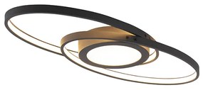Candeeiro de teto design preto com LED integrado regulável em 3 níveis - Axy Design