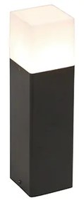 Candeeiro de pé para exterior preto com máscara branca opala de 30 cm - Dinamarca Moderno
