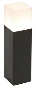 Candeeiro de pé para exterior preto com opal branco 30 cm - Denmark Moderno