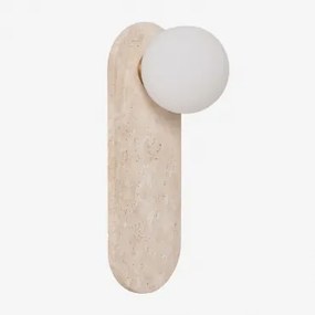 Aplique De Parede Em Travertino Com Bola De Cristal Davise Travertino - Sklum