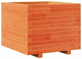 Vaso/floreira de jardim 60x60x49,5cm pinho maciço castanho mel