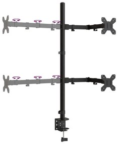 Suporte para monitor VESA 75/100 mm aço preto