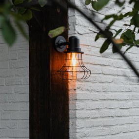 Candeeiro de parede exterior rústico preto IP44 - Moreno