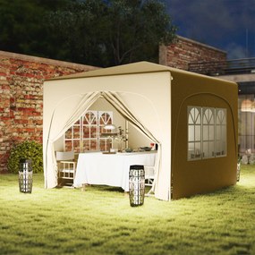 Tenda Dobrável Tenda 3x3 m com Painéis Laterais UPF50+ Tenda de Jardim