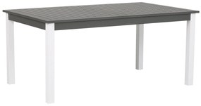 Mesa de jardim extensível em alumínio cinzenta e branca 168/248 x 100 cm PANCOLE Beliani