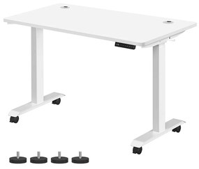 Mesa de escritório ajustável em altura com superfície estável. | SONGMICS | 60 x 120 x 117 cm | branco | LSD201W01.