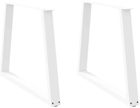 Pés para mesa de jantar em V, 2 peças, branco, 100x(72-73,3) cm, aço