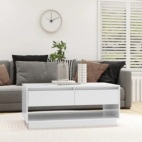vidaXL Mesa de centro 102,5x55x44cm derivados madeira branco brilhante