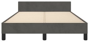 Estrutura de cama sem colchão 120x190 cm Veludo cinza escuro