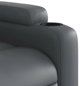 Poltrona reclinável elétrica couro artificial cinzento