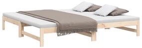 Sofá-cama de puxar 2x(80x200) cm madeira de pinho maciça