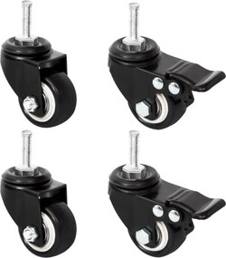 vidaXL Rodas para vasos 4 pcs 8x3,5x8 cm ferro preto