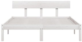 Estrutura de cama 160x200 cm pinho maciço branco