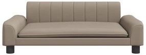 Cama para cães 90x53x30 cm couro artificial cappuccino