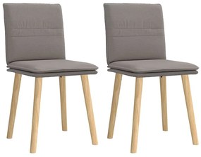 Cadeiras de jantar 2 pcs tecido cinzento-acastanhado