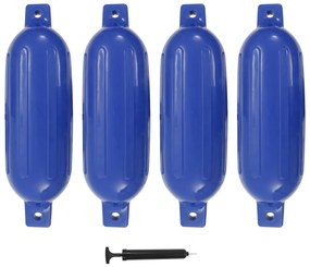 vidaXL Para-choques para barco 4 pcs 58,5x16,5 cm PVC azul