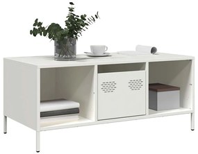 Mesa de centro 101,5x50x43,5 cm aço laminado a frio branco