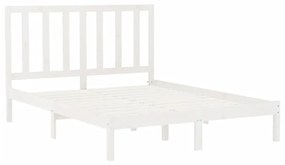 Estrutura de cama 160x200 cm madeira maciça branco