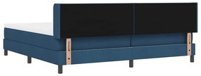 Cama Box com Colchão Azul, 200 cm x 200 cm, Tecido