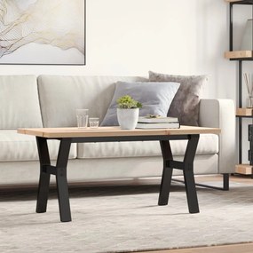 Mesa de centro estrutura em Y 100x50x45,5cm pinho/aço