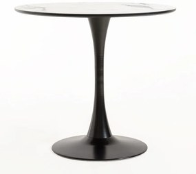Mesa Kolio 90 cm Marmol - Preto