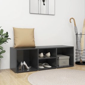 vidaXL Sapateira 105x35x35 cm derivados de madeira cinzento brilhante