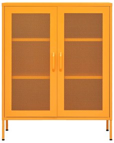 Armário de arrumação aço 80x35x101,5 cm amarelo mostarda