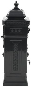 Caixa correio coluna estilo vintage alumínio inoxidável preto