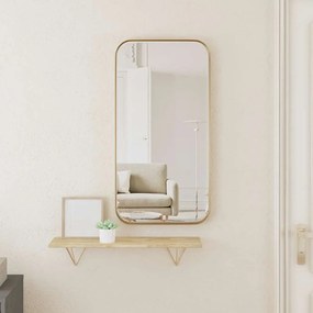 vidaXL Espelho de parede 30x60 cm retangular dourado