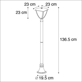 Lanterna externa moderna cinza escuro 136,5 cm - Platar Moderno