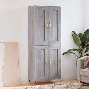 vidaXL Armário alto 69,5x34x180 cm derivados de madeira sonoma cinza