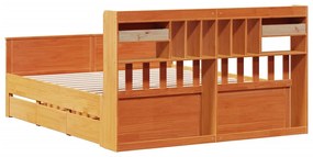 Cama com estante sem colchão 180x200 cm pinho maciço