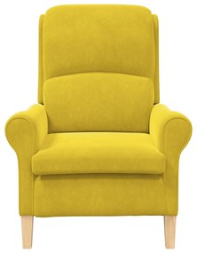 Poltrona Amarela Amarelo Têxtil, Madeira Padrão Poltrona Amarela
