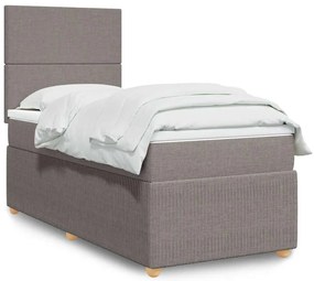 Cama com molas/colchão 80x200 cm tecido castanho-acinzentado